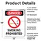 Signmission Smoking Prohibited Danger Sign, Plastic, 12in W x 18in L, 2PK OS-2PACK-DS-P-1218-V-1575 - alternate 5